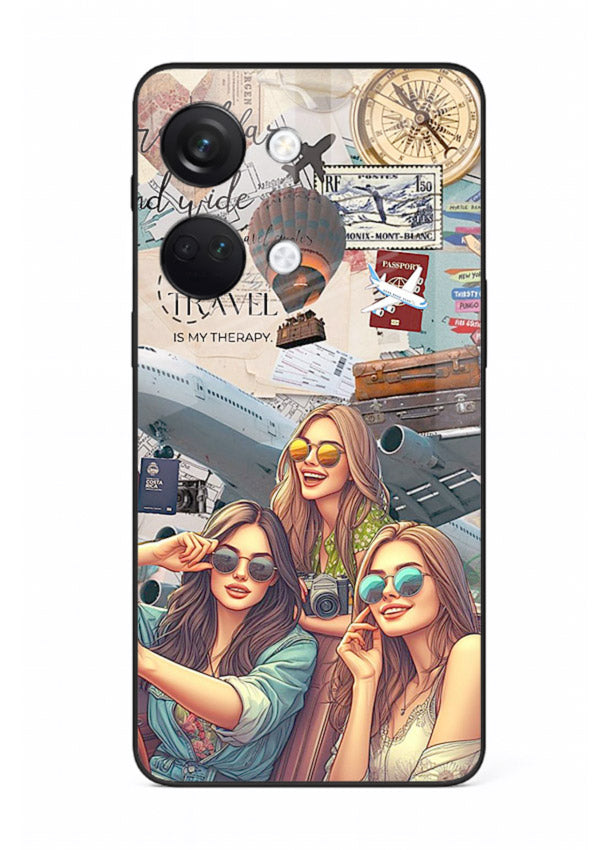 Best Friends Travel collage girls adventure OnePlus Nord 3 glass back cover
