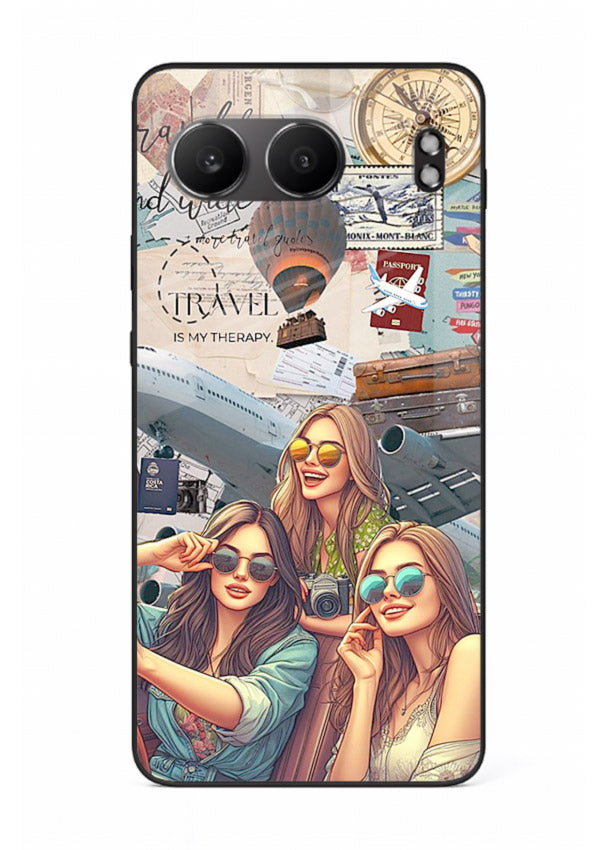 Best Friends Travel collage girls adventure OnePlus Nord 4 glass back cover