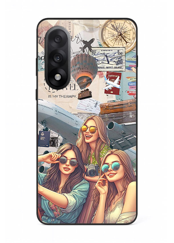 Best Friends Travel collage girls adventure OnePlus Nord 5 glass back cover