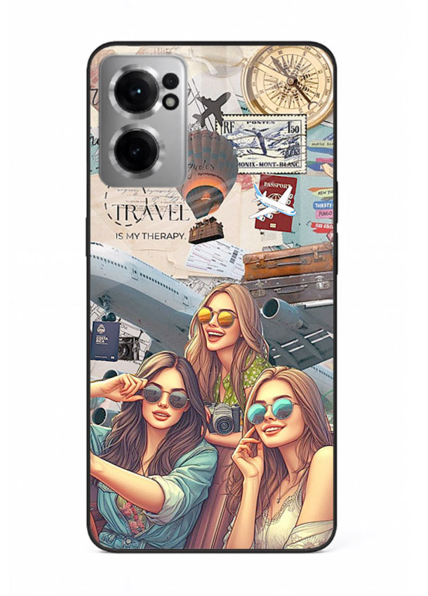 Best Friends Travel collage girls adventure OnePlus Nord CE2 5G glass back cover