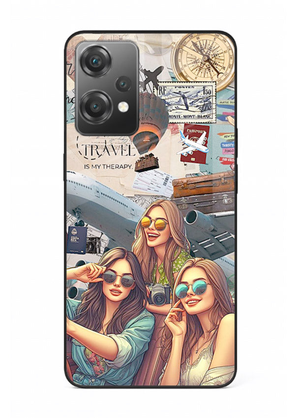 Best Friends Travel collage girls adventure OnePlus Nord CE2 Lite 5G glass back cover