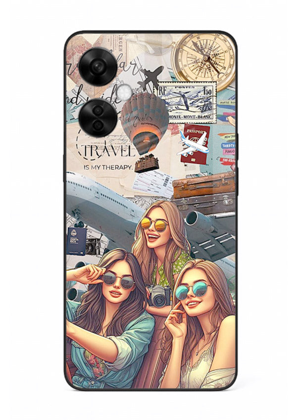 Best Friends Travel collage girls adventure OnePlus Nord CE3 Lite glass back cover