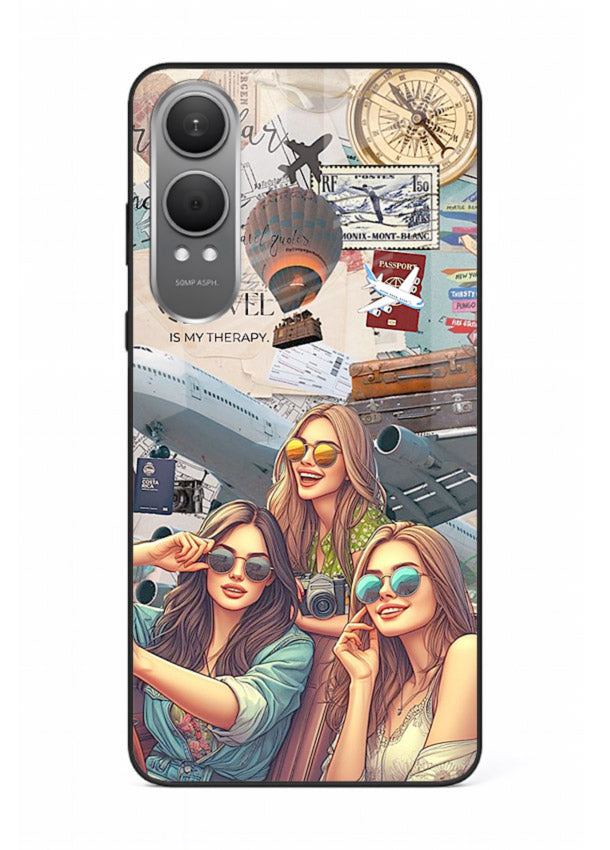 Best Friends Travel collage girls adventure OnePlus Nord CE4 Lite glass back cover