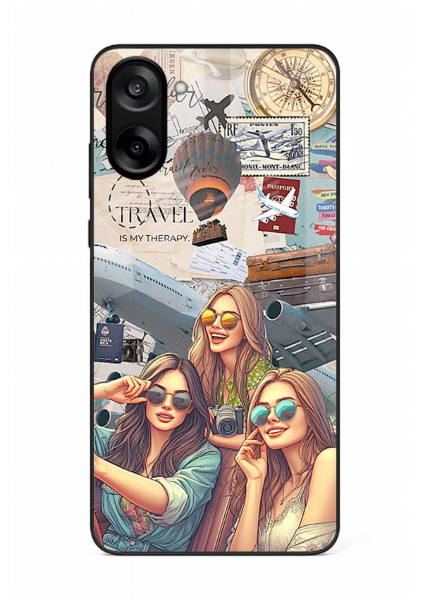 Best Friends Travel collage girls adventure OnePlus Nord CE5 glass back cover