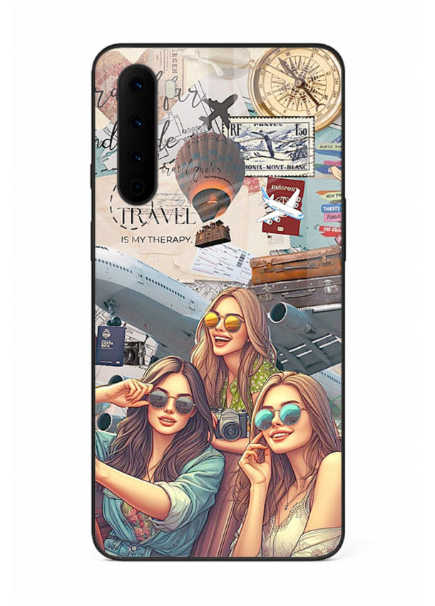 Best Friends Travel collage girls adventure OnePlus Nord glass back cover