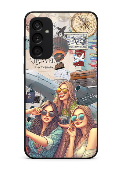 Best Friends Travel collage girls adventure Samsung A34 5G glass back cover