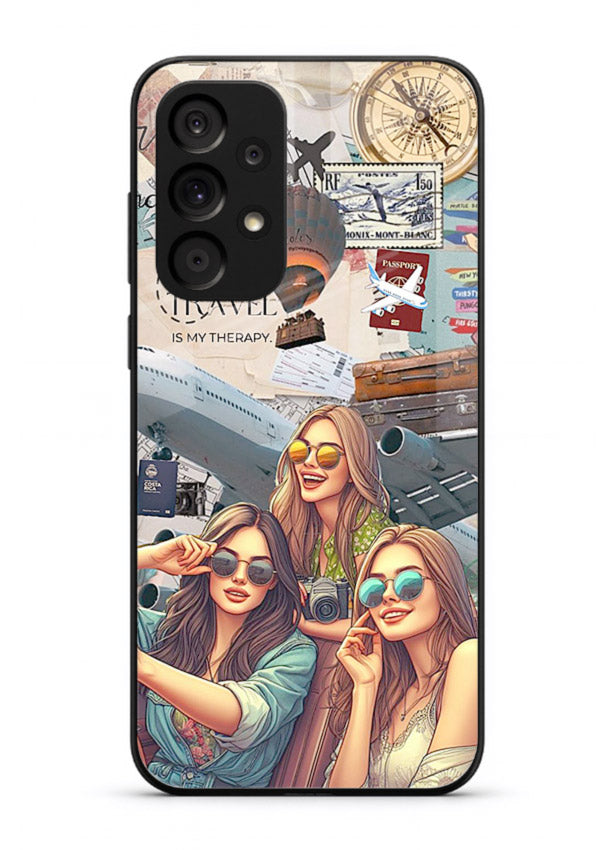 Best Friends Travel collage girls adventure Samsung M32 5G glass back cover