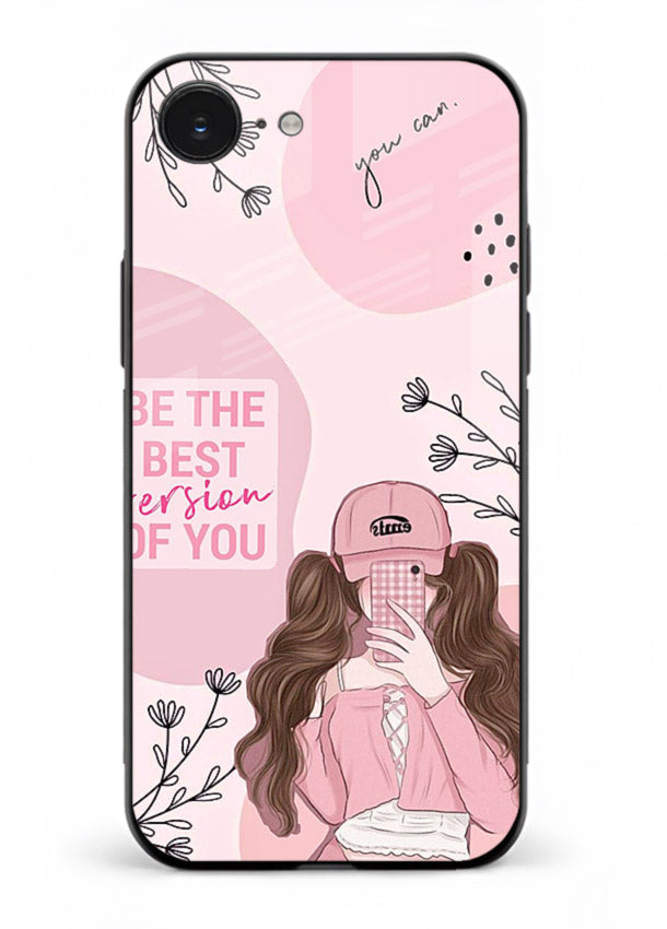 Best Version Girls aesthetic artwork iphone 16e glass back cover
