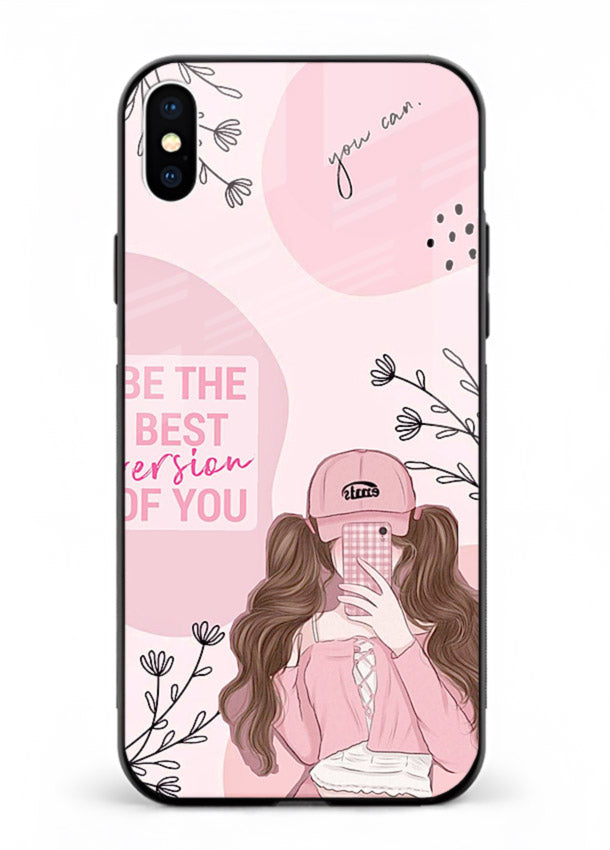 Best Version Girls aesthetic artwork iphone xs max glass back cover