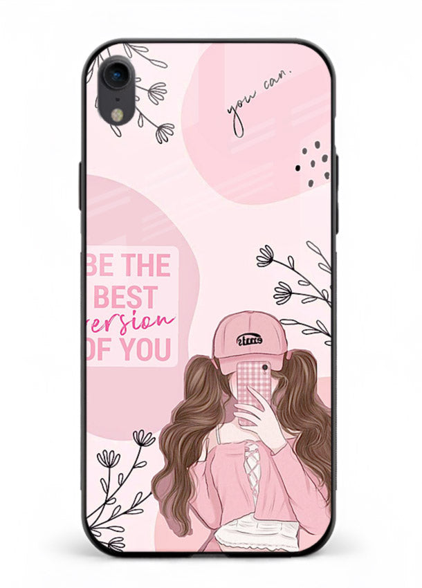 Best Version Girls aesthetic artwork iphone xr glass back cover