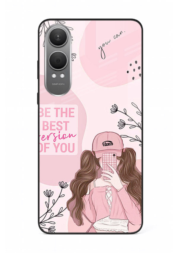 Best Version Girls aesthetic artwork OnePlus Nord CE4 Lite glass back cover