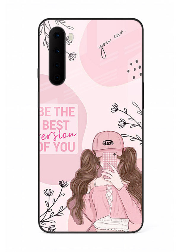 Best Version Girls aesthetic artwork OnePlus Nord glass back cover