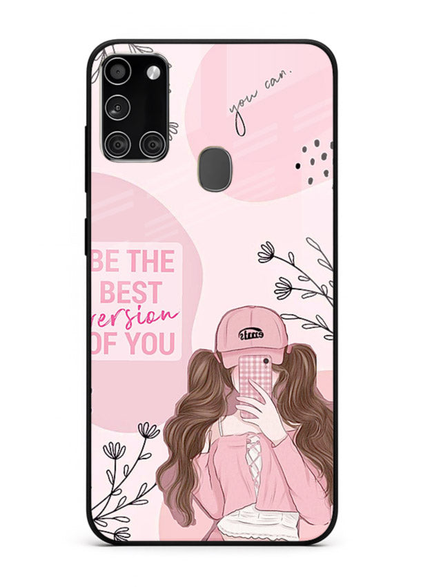 Best Version Girls aesthetic artwork Samsung A21s glass back cover