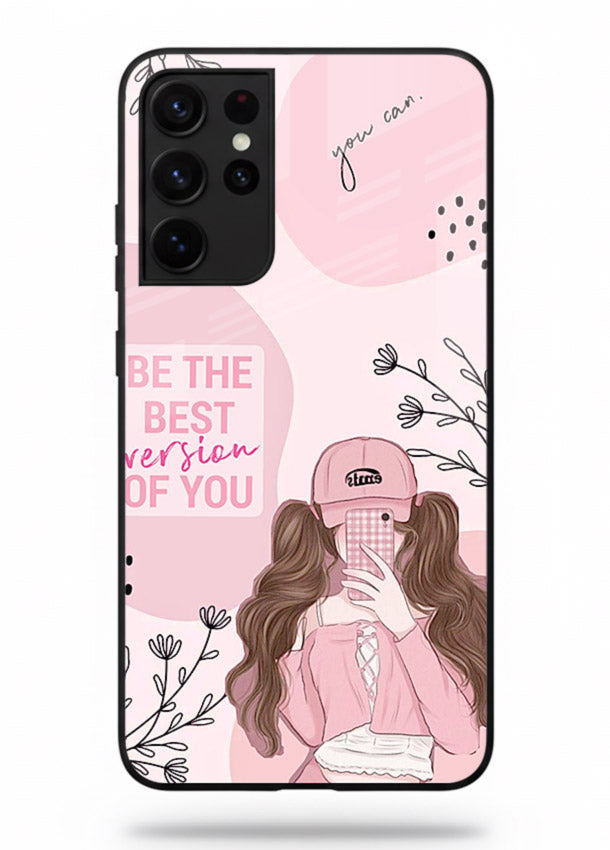 Best Version Girls aesthetic artwork Samsung S21 Ultra glass back cover