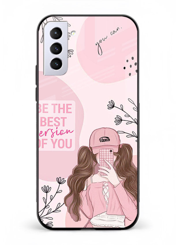 Best Version Girls aesthetic artwork Samsung S21 Plus glass back cover