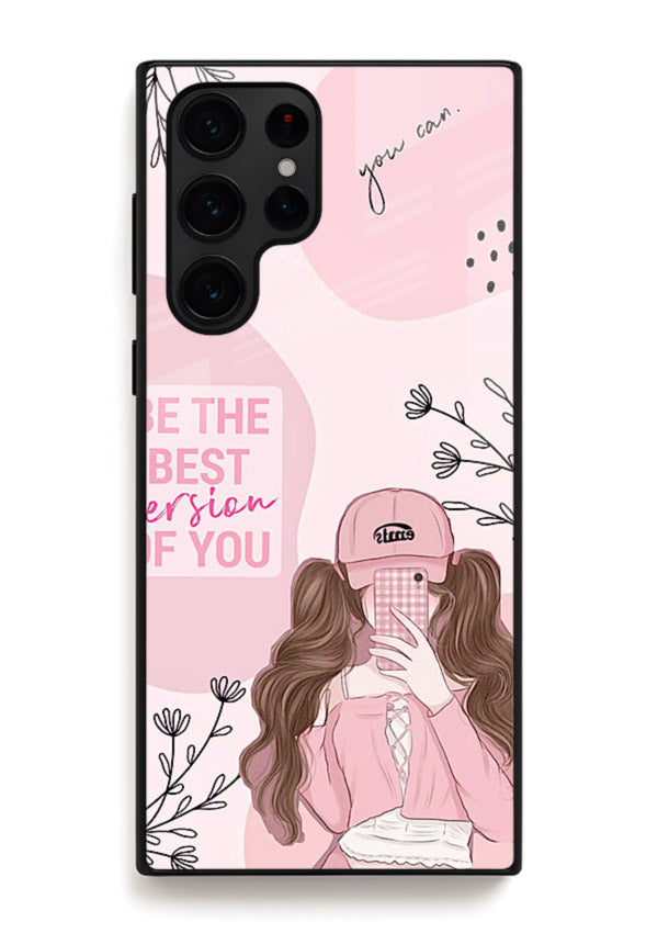 Best Version Girls aesthetic artwork Samsung S25 Ultra glass back cover