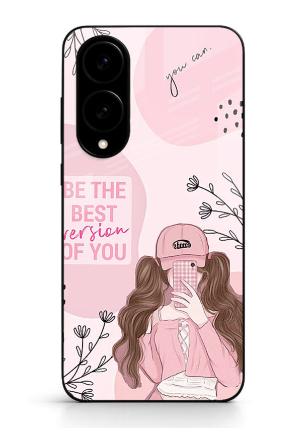 Best Version Girls aesthetic artwork Samsung S25 Edge glass back cover
