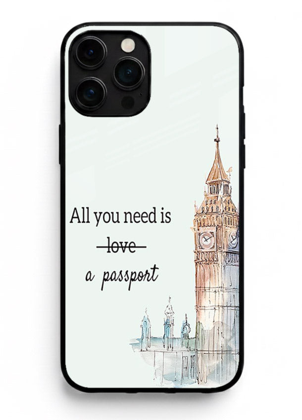 Big Ben Watercolor London illustration iphone 11 pro max glass back cover