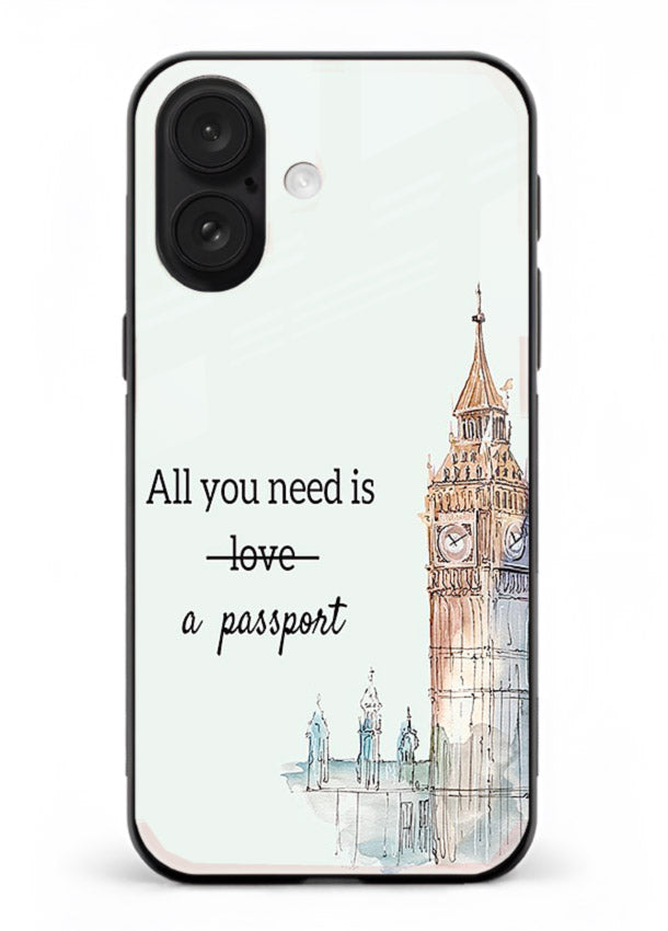 Big Ben Watercolor London illustration iphone 17 glass back cover