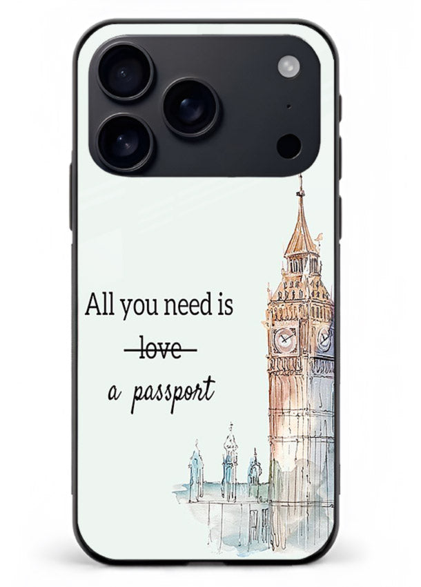 Big Ben Watercolor London illustration iphone 18 pro max glass back cover