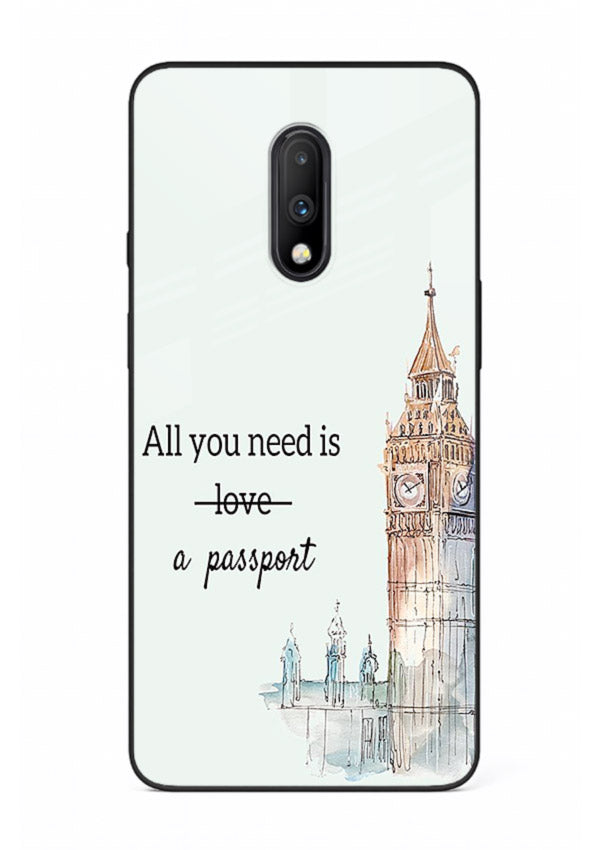 Big Ben Watercolor London illustration OnePlus 7 glass back cover