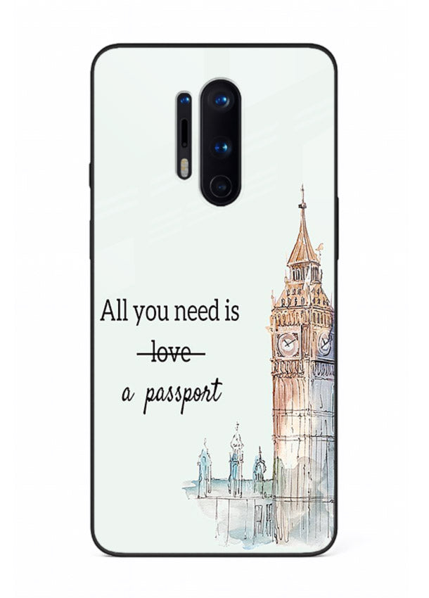 Big Ben Watercolor London illustration OnePlus 8 Pro glass back cover