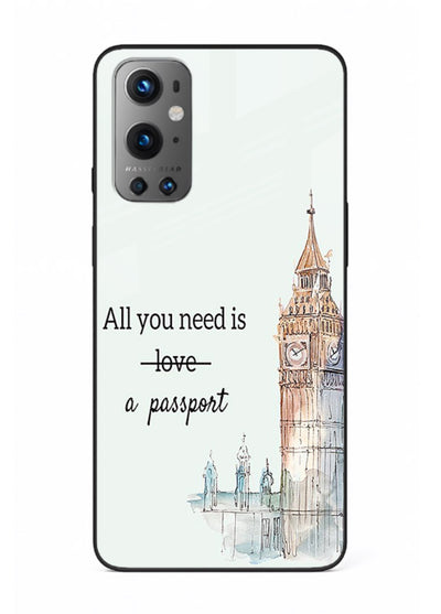 Big Ben Watercolor London illustration OnePlus 9 glass back cover