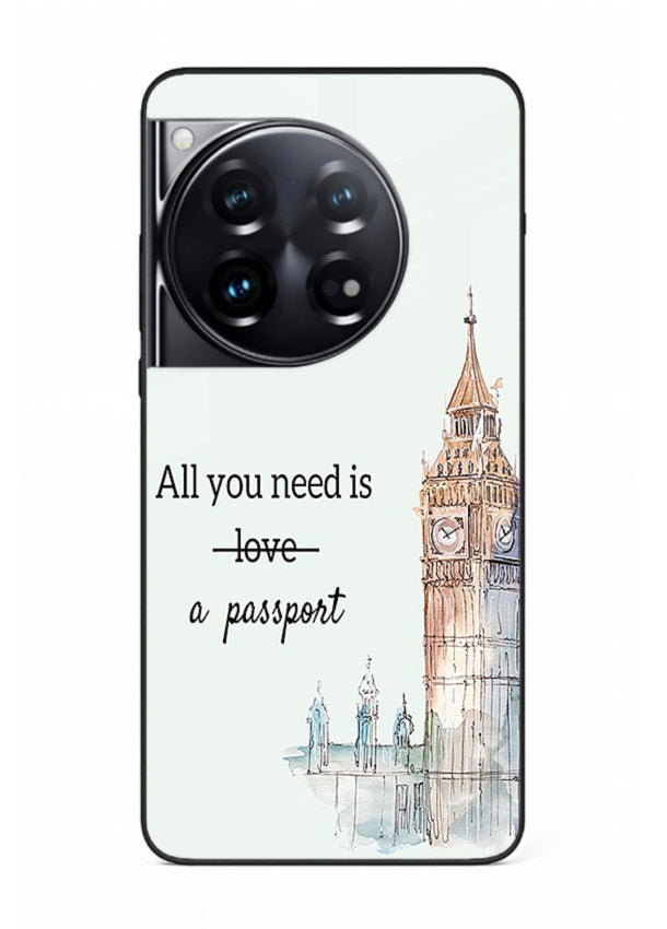 Big Ben Watercolor London illustration OnePlus 12 glass back cover