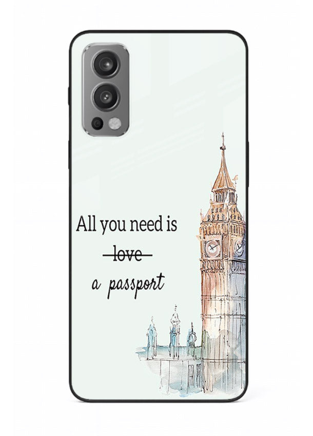 Big Ben Watercolor London illustration OnePlus Nord 2 glass back cover