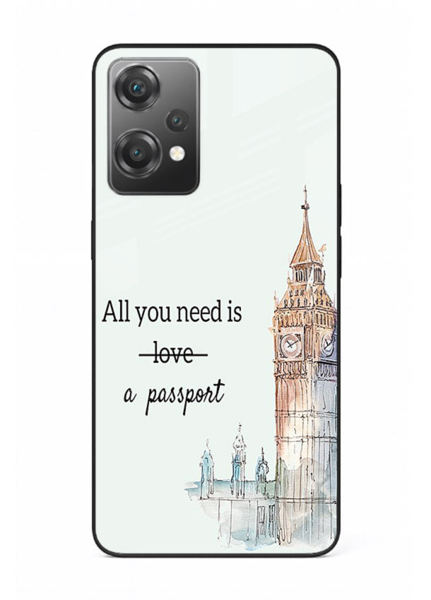 Big Ben Watercolor London illustration OnePlus Nord CE2 Lite 5G glass back cover