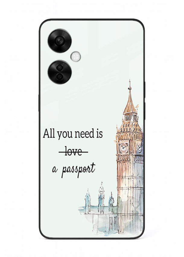 Big Ben Watercolor London illustration OnePlus Nord CE3 Lite glass back cover
