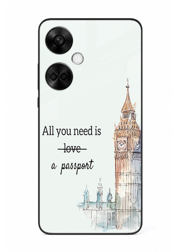 Big Ben Watercolor London illustration OnePlus Nord CE3 glass back cover