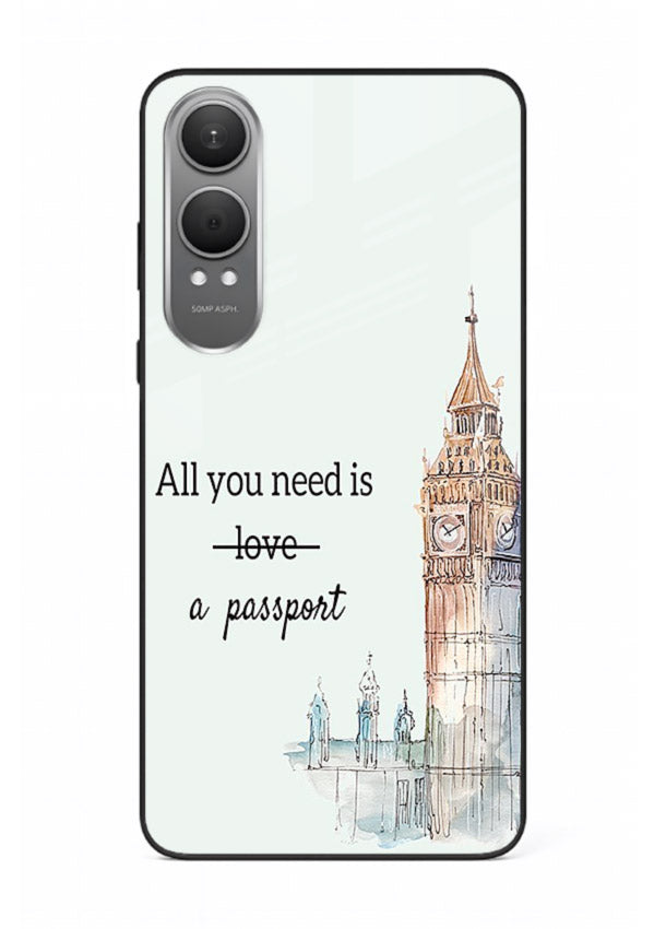 Big Ben Watercolor London illustration OnePlus Nord CE4 Lite glass back cover
