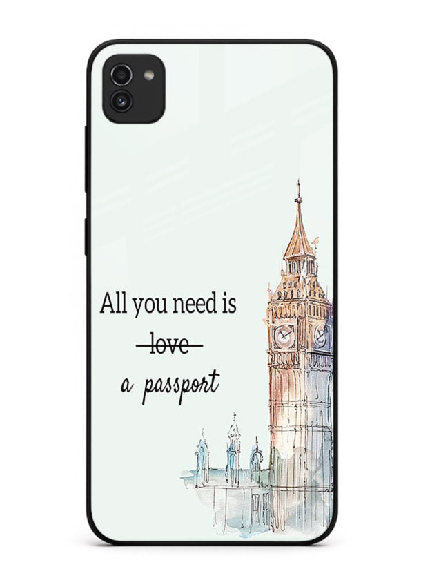 Big Ben Watercolor London illustration Samsung A03 glass back cover