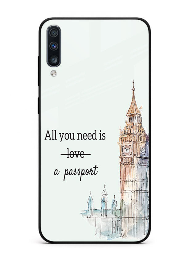 Big Ben Watercolor London illustration Samsung A70 glass back cover