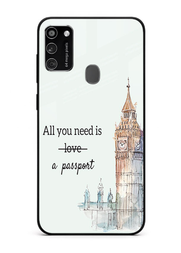 Big Ben Watercolor London illustration Samsung M21 glass back cover