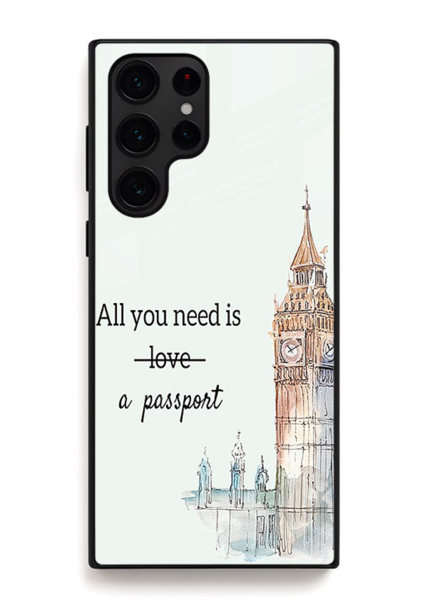 Big Ben Watercolor London illustration Samsung S24 Ultra glass back cover