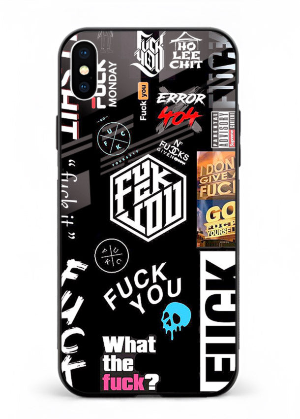 Black Typography Stickers aesthetic sticker design iphone xs max glass back cover