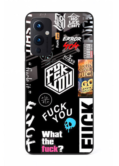 Black Typography Stickers aesthetic sticker design OnePlus 9 Pro glass back cover