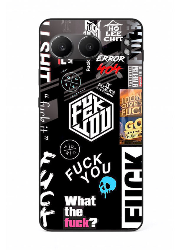 Black Typography Stickers aesthetic sticker design OnePlus Nord 4 glass back cover
