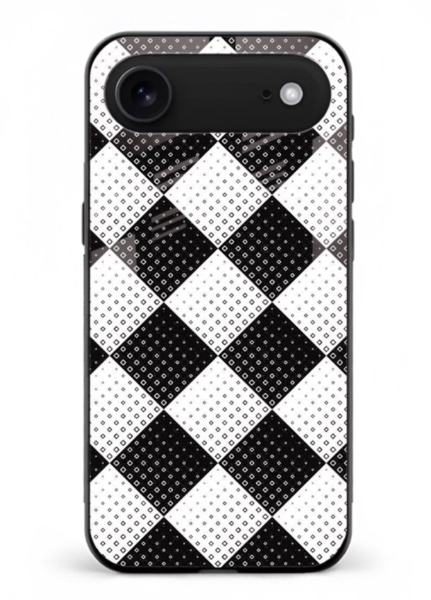 Black White Check checkered pattern iphone 18 air glass back cover