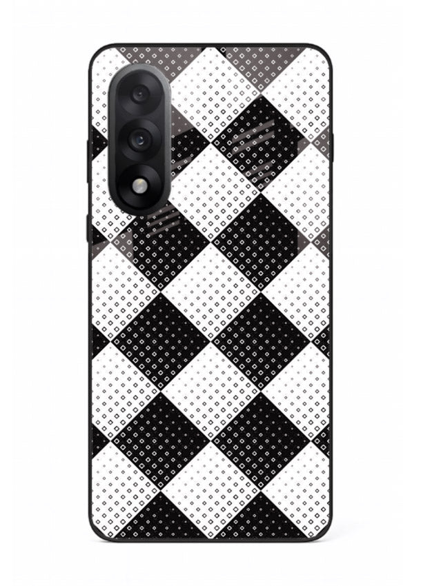 Black White Check checkered pattern OnePlus Nord 5 glass back cover