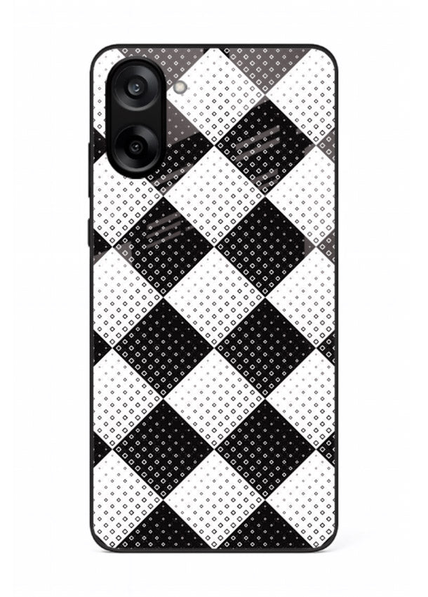 Black White Check checkered pattern OnePlus Nord CE5 glass back cover