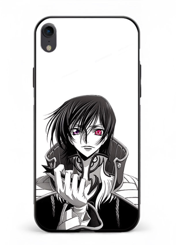 black white samurai warrior art iphone xr glass cover japanese minimal case
