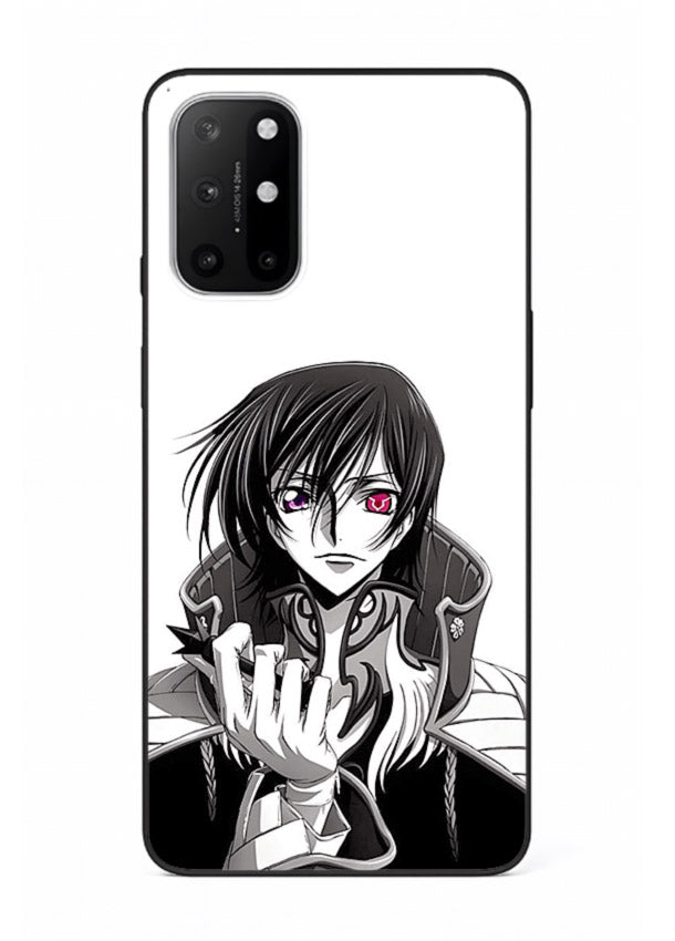 black white samurai warrior art OnePlus 8T glass cover japanese minimal case