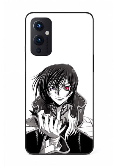 black white samurai warrior art OnePlus 9 Pro glass cover japanese minimal case