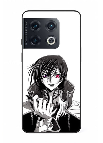 black white samurai warrior art OnePlus 10 Pro glass cover japanese minimal case