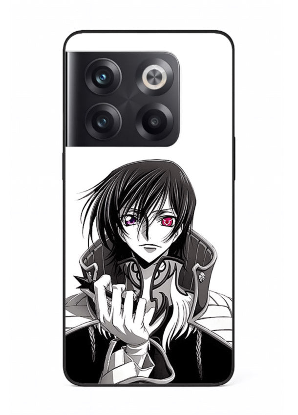 black white samurai warrior art OnePlus 10T glass cover japanese minimal case