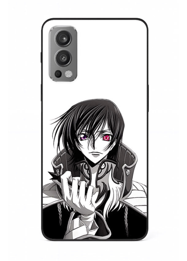 black white samurai warrior art OnePlus Nord 2 glass cover japanese minimal case