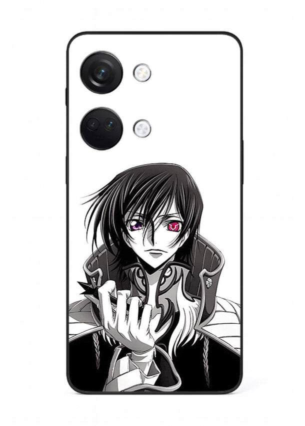 black white samurai warrior art OnePlus Nord 3 glass cover japanese minimal case